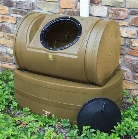 Compost Wizard Hybrid Composter And Rain Barrel In Khaki Capacity 47