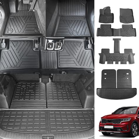 Powoq Floor Mats Compatible With 2021 2024 Kia Sorento Cargo Liner With Backrest