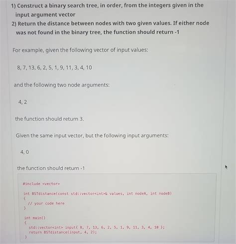 Solved 1 Construct A Binary Search Tree In Order From The Chegg