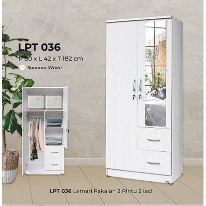 Jual Lemari Pakaian 2 Pintu Lunar Shopee Indonesia