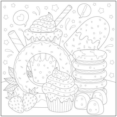 560 Coloring Book Donut Cartoon Characters Stock Illustrations