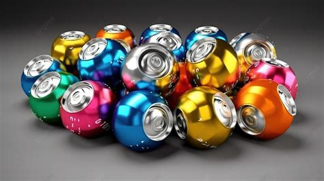 3d Rendering Of A Recycling Concept With Balloons And Aluminum Cans Background, Balloon ...