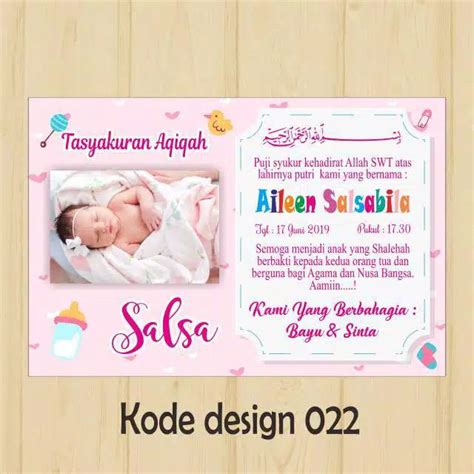 Jual Kartu Ucapan Aqiqah Ucapan Kelahiran Kartu Syukuran Selapanan