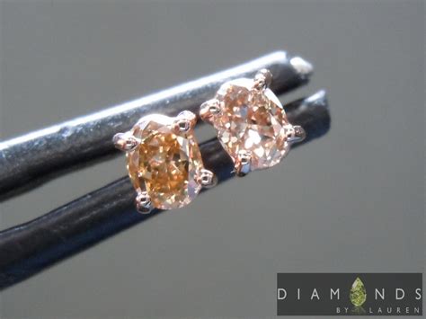 Brown Diamond Earrings | Diamond Stud Earrings | Oval Diamond Earrings