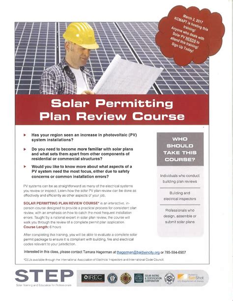 Solar Permitting Plan Review Course Lenexa KS MABOI