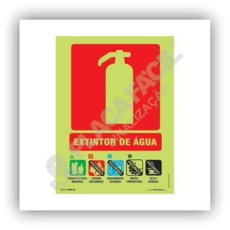 Placa Indicativa De Extintor De Gua Placa F Cil Sinaliza O