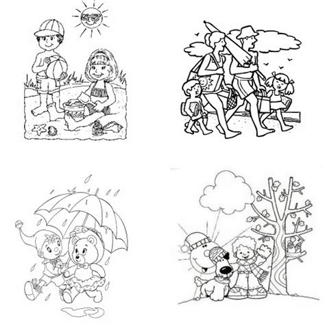 Baú da Web: Desenhos Estações do Ano para imprimir e colorir