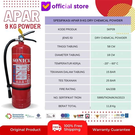 Jual APAR 9 Kg Powder Alat Pemadam Untuk Kantor Pabrik