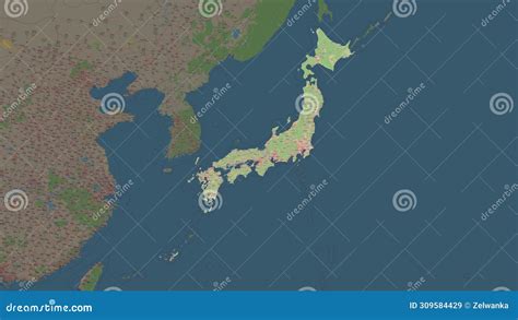 Japan Highlighted Topo Standard Stock Illustration Illustration Of