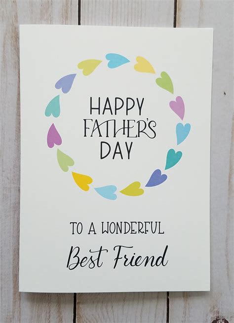 Fathers Day Card For Friend Happy Fathers Day Card For Best Etsy