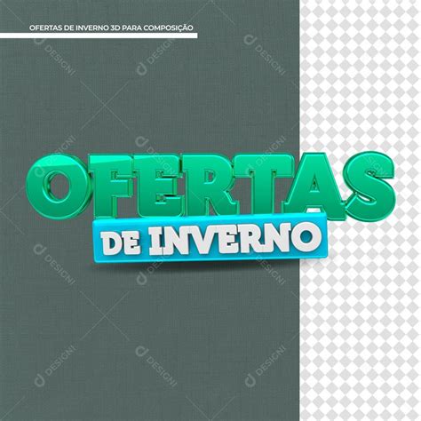 Textos 3D Ofertas de Inverno Promoção PSD download Designi