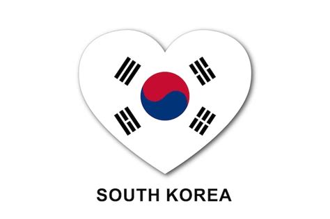 Premium Vector South Korea Heart Flags Flat