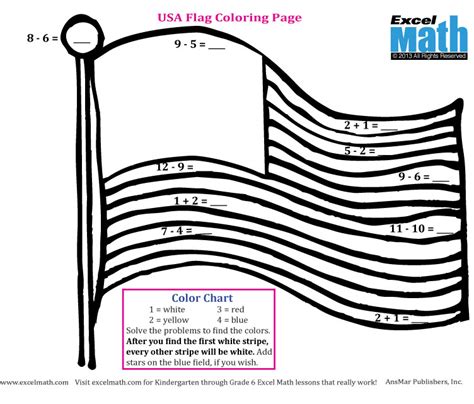 American Flag Color By Number