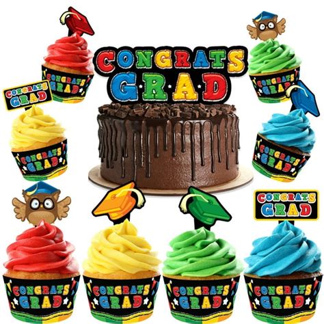 Kindergarten Graduation Cake Topper And Kindergarten Graduation Cupcake