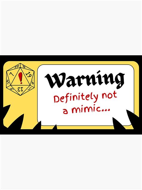 Definitely Not A Mimic Sticker For Sale By Seanystarstuff Redbubble