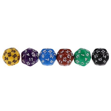 6 Stü 25mm Multi Sided D24 D30 Würfel Für RPG Rollenspiele Brettspiel