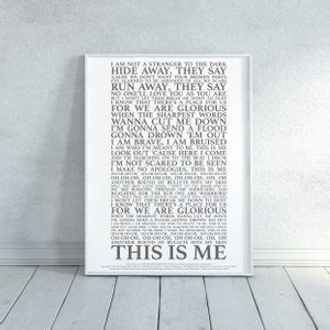 This Is Me The Greatest Showman Song Lyrics Print Official Licensed