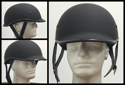 DOT Polo Jockey Flat Black Motorcycle Helmet