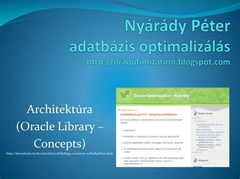 PPT Ny árády Péter adatbázis optimalizálás oraoptimization blogspot