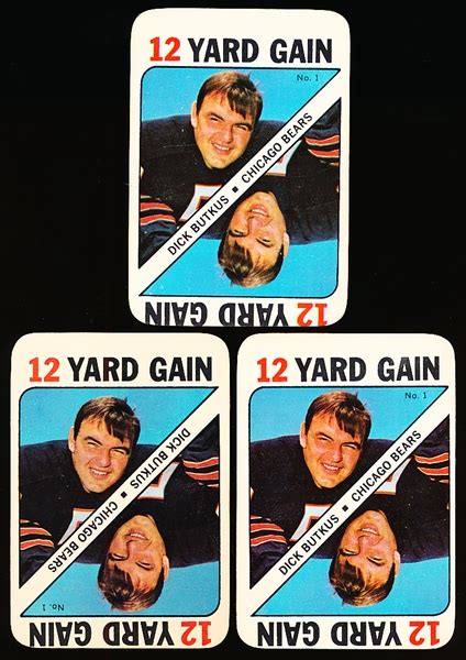 Lot Detail 1971 Topps Ftbl Game 1 Dick Butkus 3 Cards