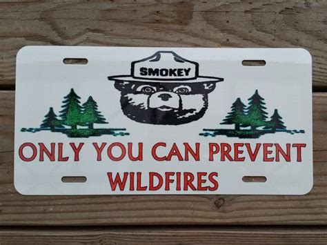 Smokey Bear License Plate Made In Usa Limited Edition Etsy Bear