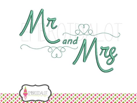 Mr And Mrs Embroidery Design Wedding Machine Embroidery With Etsy