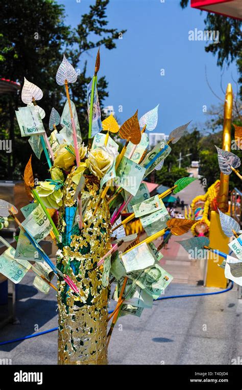 Decorative Thai Temple flowers Stock Photo - Alamy