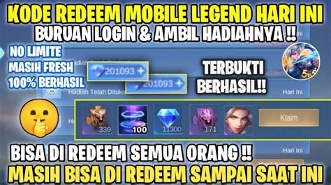 BURUAN REDEEM KODE REDEEM ML KODE REDEEM MOBILE LEGEND TERBARU HARI