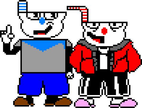 Download Cupheadand Mugman Pixel Art