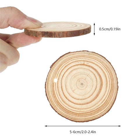 Pcs Natural Wood Slices Unfinished Wooden Log Kit Predrilled Wood