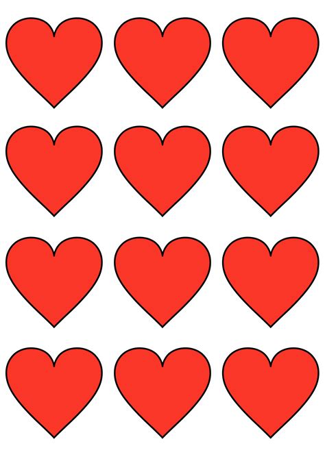 Printable Small Hearts Template