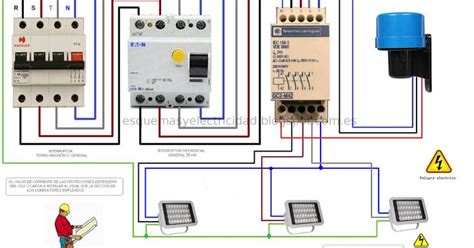 Esquema eléctrico con celula fotocontrol Esquemas electricos