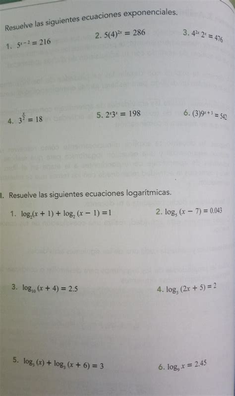 III Resuelve las siguientes ecuaciones logarítmicas 2 log x 7