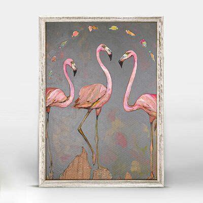 Bay Isle Home Flamingos And Fish Print On Canvas Wayfair Canvas