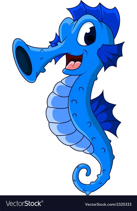 Cute Seahorses Cartoon Royalty Free Vector Image