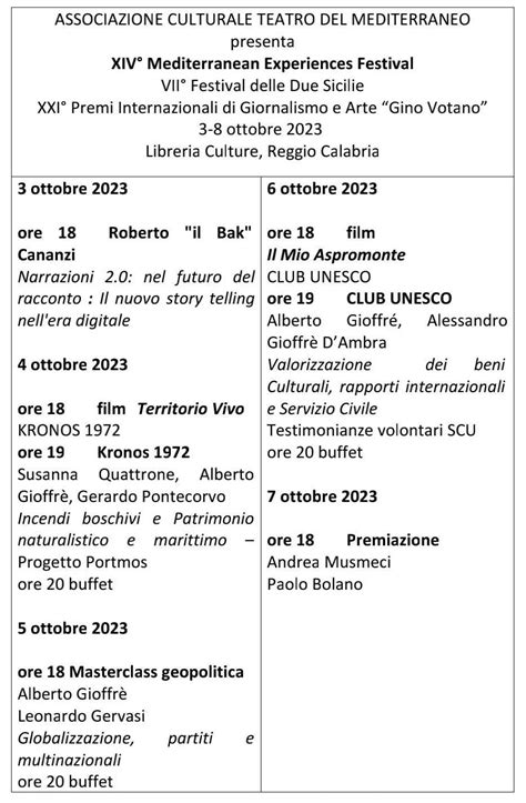 Csv Dei Due Mari Ets Conferenze Di Kronos Odv E Club Unesco