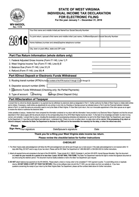 Wv State Tax Forms Printable Printable Forms Free Online