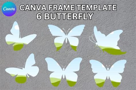 Butterfly Canva Frame Template Graphic By BellaLawi Creative Fabrica