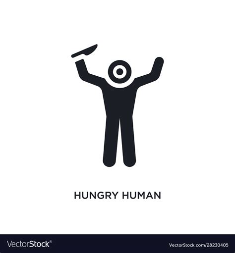 Hungry Human Isolated Icon Simple Element From Vector Image