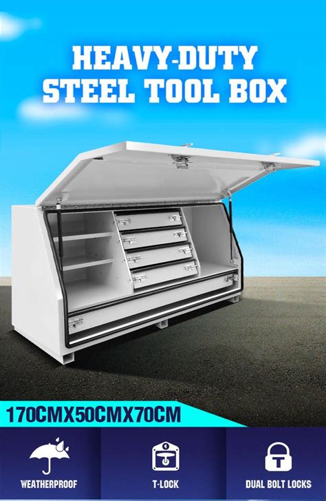 Truck Ute Tool Boxes Steel Large Storage Toolbox Tool Drawers Shelves ...