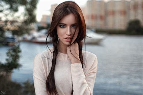 Georgy Chernyadyev Brunette Face Portrait Model Women Anastasiya Malakhova Hd Wallpaper