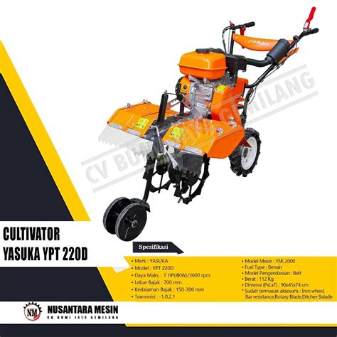 Jual MESIN BAJAK SAWAH CULTIVATOR YASUKA YPT 220D Shopee Indonesia