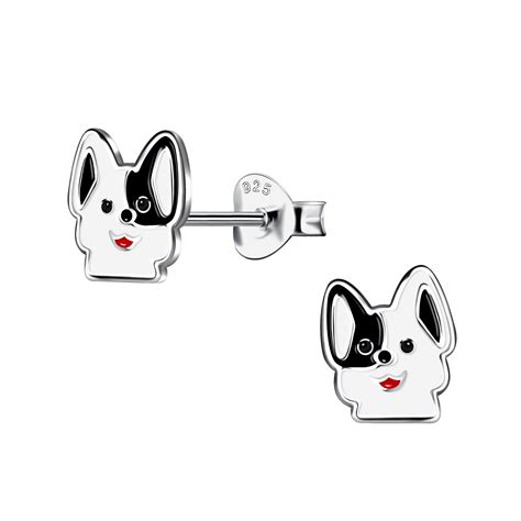 925 Silver Jewelry Silver Dog Stud Earrings 20116