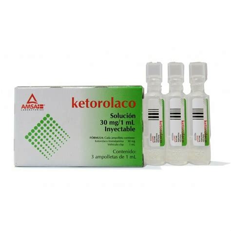 Ketorolaco 30mg Solucion Inyectable Con 3 Ampolletas