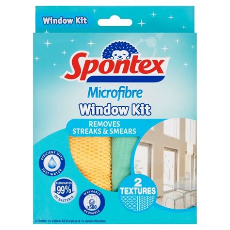 Microfibre Cloths Window Cleaning Kit Spontex