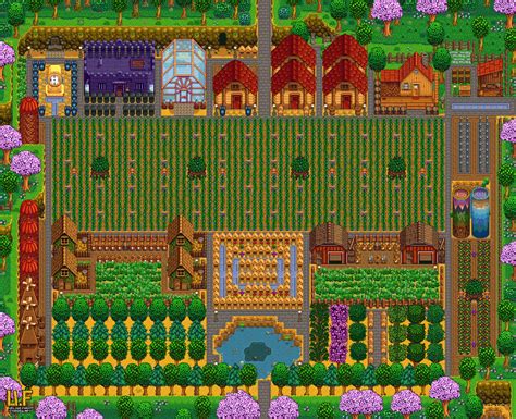 My farm design with junimo huts! : r/StardewValley