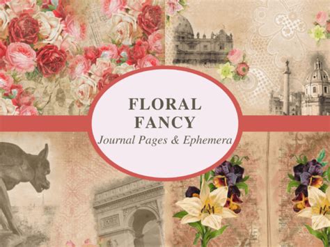 Floral Fancy Journal Kit Graphic By Nightingalestudiouk · Creative Fabrica
