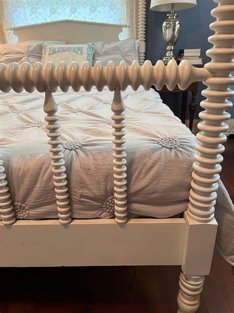 Antique Spool Bed Full Size White Spool Bed Wood Rails Etsy