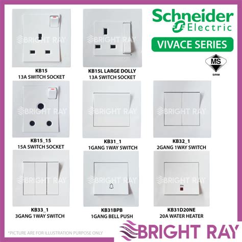 Schneider Vivace Series Switch And Socket Outlet Switches Sirim Approved Lazada