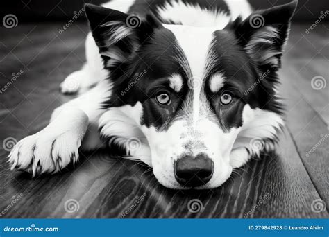 Pleading Eyes Border Collie Ai Generated Stock Illustration